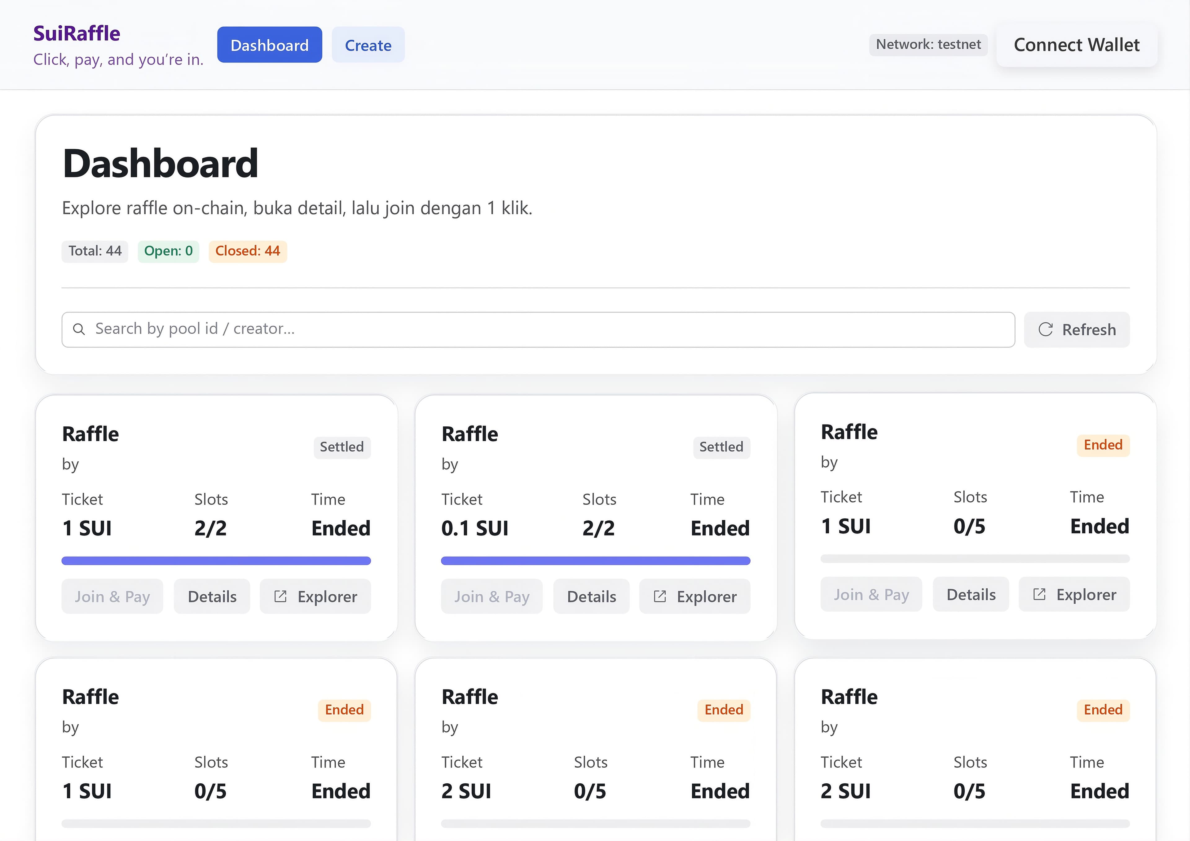 Sui Raffle Interface